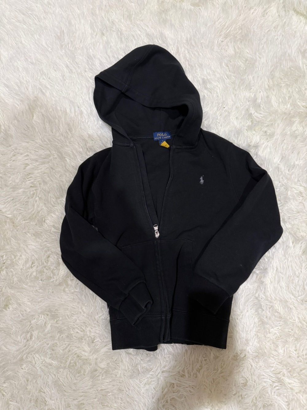 Polo by Ralph Lauren Kids Black Full-Zip Hooded Sweatshirt gray Polo logo never